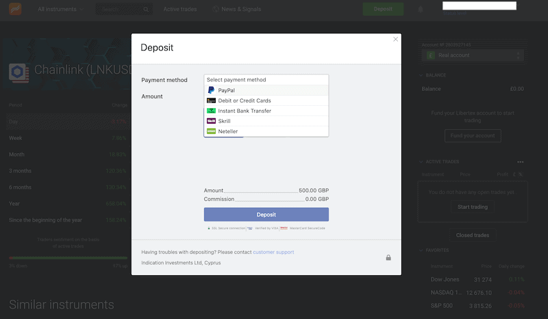 Liberetx deposit credit debit card