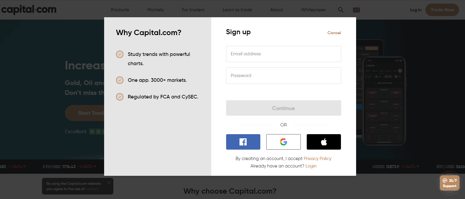 capital.com sign up
