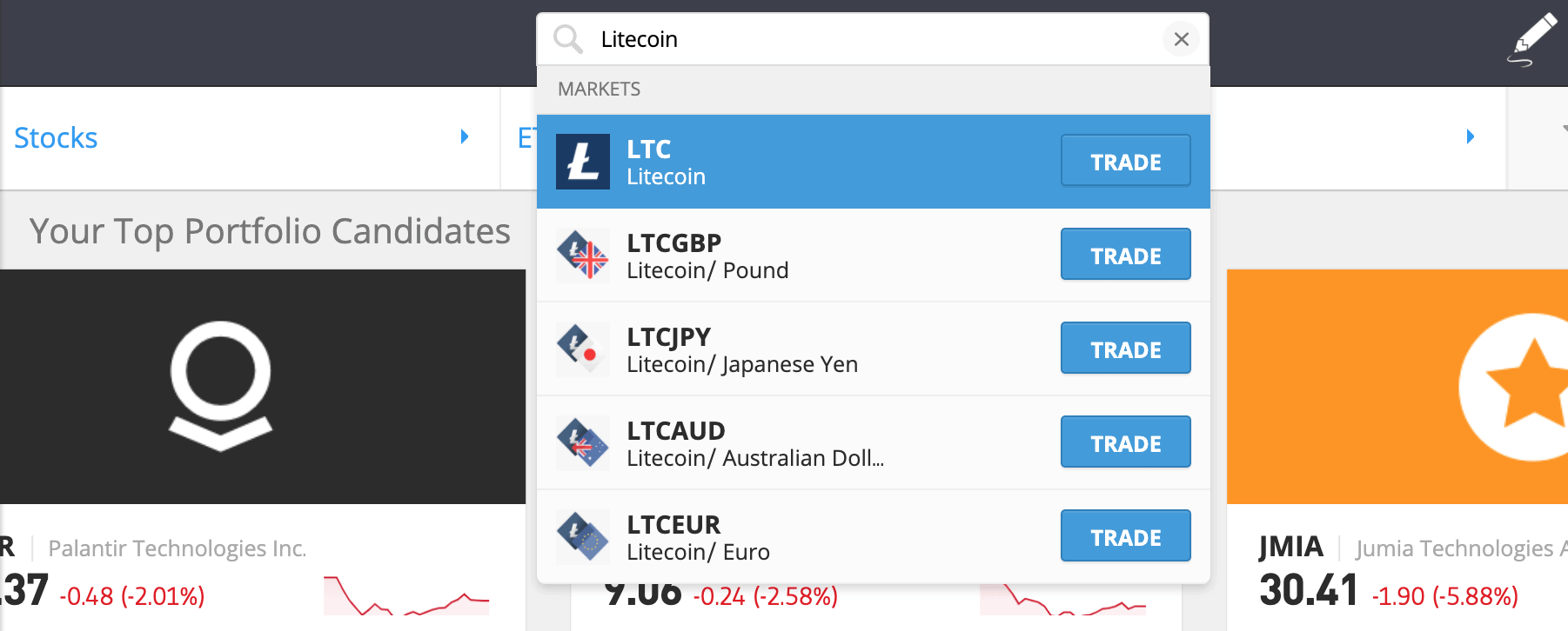 Litecoin eToro