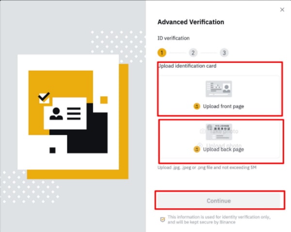 Binance upload ID