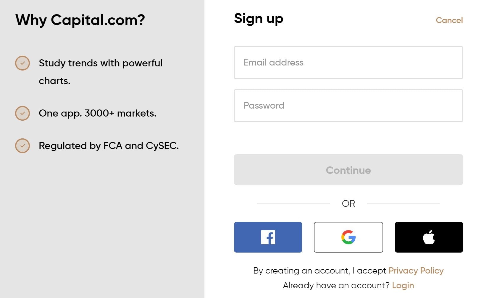 Register a Capital.com account (1)