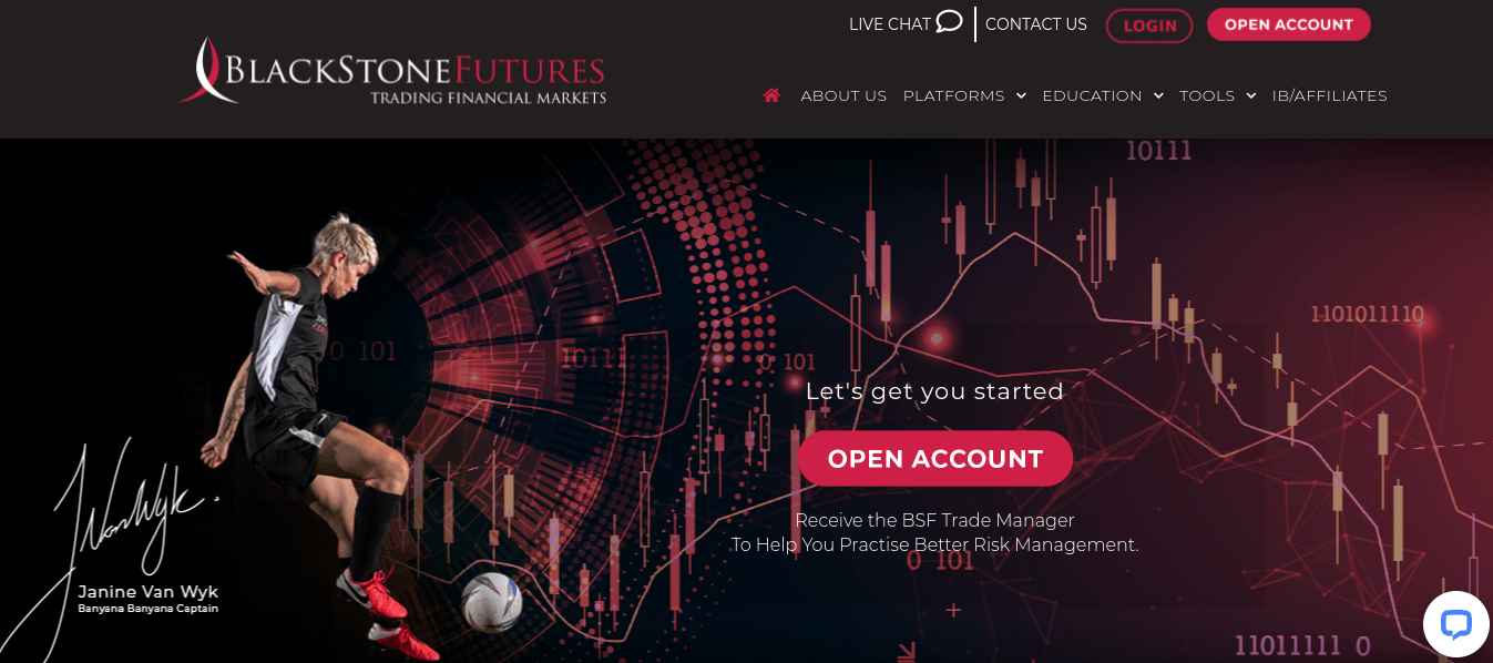 Blackstone Futures fsca regulated homepage