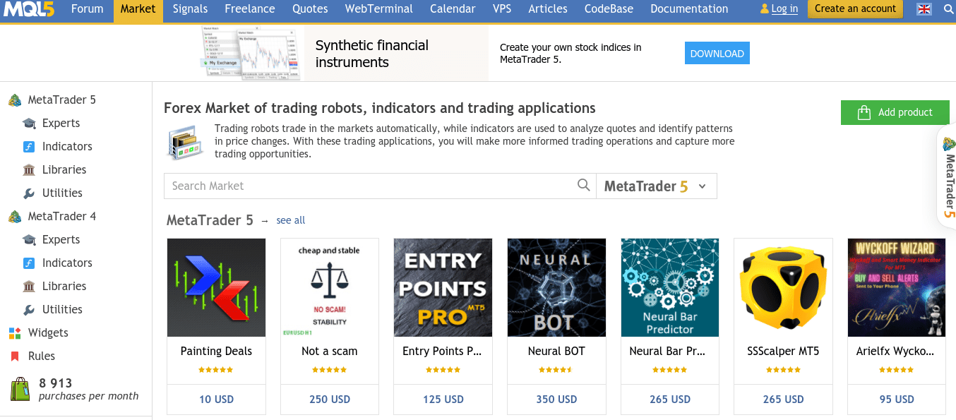 mt5 robot marketplace