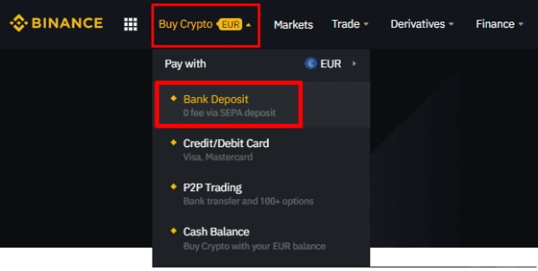 Binance deposit funds