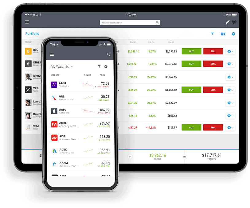 eToro mobile app