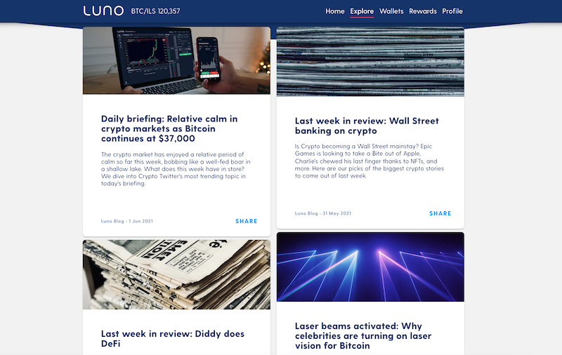 Luno news section