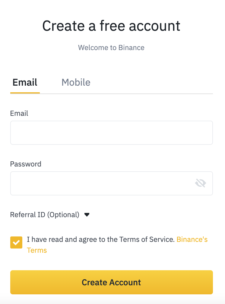 binance sign up