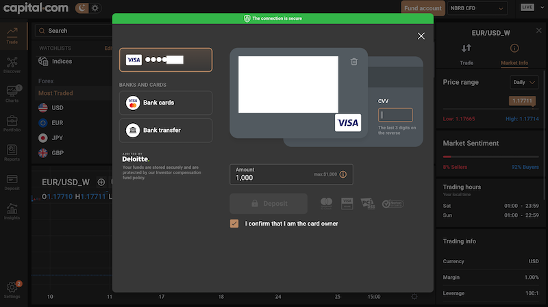 Capital.com deposit