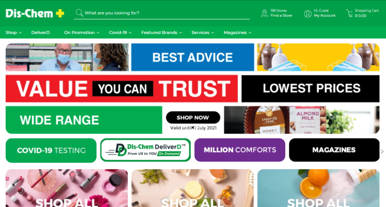 dischem web homepage