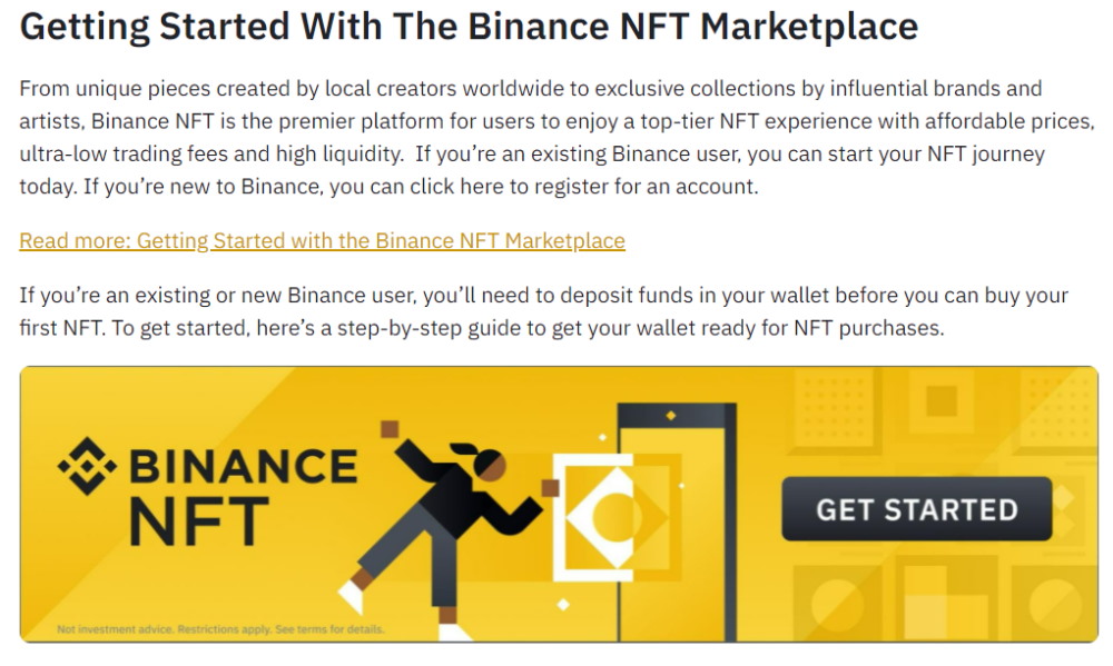 Getting Started With The Binance NFT Marketplace